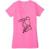 Ladies' Jersey Short-Sleeve Deep V-Neck T-Shirt Thumbnail