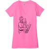 Ladies' Jersey Short-Sleeve Deep V-Neck T-Shirt Thumbnail