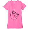 Ladies' Jersey Short-Sleeve Deep V-Neck T-Shirt Thumbnail