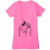 Ladies' Jersey Short-Sleeve Deep V-Neck T-Shirt Thumbnail