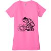 Ladies' Jersey Short-Sleeve Deep V-Neck T-Shirt Thumbnail