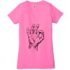 Ladies' Jersey Short-Sleeve Deep V-Neck T-Shirt Thumbnail