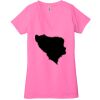 Ladies' Jersey Short-Sleeve Deep V-Neck T-Shirt Thumbnail