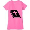 Ladies' Jersey Short-Sleeve Deep V-Neck T-Shirt Thumbnail