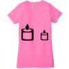 Ladies' Jersey Short-Sleeve Deep V-Neck T-Shirt Thumbnail