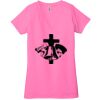 Ladies' Jersey Short-Sleeve Deep V-Neck T-Shirt Thumbnail