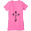 Ladies' Jersey Short-Sleeve Deep V-Neck T-Shirt Thumbnail
