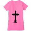 Ladies' Jersey Short-Sleeve Deep V-Neck T-Shirt Thumbnail
