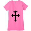 Ladies' Jersey Short-Sleeve Deep V-Neck T-Shirt Thumbnail
