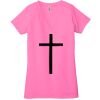 Ladies' Jersey Short-Sleeve Deep V-Neck T-Shirt Thumbnail