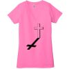 Ladies' Jersey Short-Sleeve Deep V-Neck T-Shirt Thumbnail