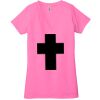 Ladies' Jersey Short-Sleeve Deep V-Neck T-Shirt Thumbnail