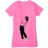 Ladies' Jersey Short-Sleeve Deep V-Neck T-Shirt Thumbnail