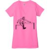 Ladies' Jersey Short-Sleeve Deep V-Neck T-Shirt Thumbnail