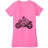 Ladies' Jersey Short-Sleeve Deep V-Neck T-Shirt Thumbnail