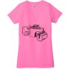 Ladies' Jersey Short-Sleeve Deep V-Neck T-Shirt Thumbnail