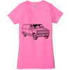 Ladies' Jersey Short-Sleeve Deep V-Neck T-Shirt Thumbnail