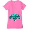Ladies' Jersey Short-Sleeve Deep V-Neck T-Shirt Thumbnail