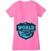 Ladies' Jersey Short-Sleeve Deep V-Neck T-Shirt Thumbnail