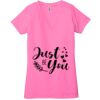 Ladies' Jersey Short-Sleeve Deep V-Neck T-Shirt Thumbnail