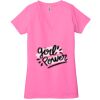 Ladies' Jersey Short-Sleeve Deep V-Neck T-Shirt Thumbnail