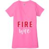 Ladies' Jersey Short-Sleeve Deep V-Neck T-Shirt Thumbnail