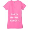 Ladies' Jersey Short-Sleeve Deep V-Neck T-Shirt Thumbnail