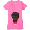 Ladies' Jersey Short-Sleeve Deep V-Neck T-Shirt Thumbnail