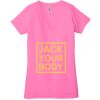 Ladies' Jersey Short-Sleeve Deep V-Neck T-Shirt Thumbnail