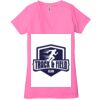 Ladies' Jersey Short-Sleeve Deep V-Neck T-Shirt Thumbnail