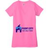 Ladies' Jersey Short-Sleeve Deep V-Neck T-Shirt Thumbnail