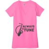 Ladies' Jersey Short-Sleeve Deep V-Neck T-Shirt Thumbnail