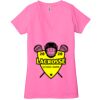 Ladies' Jersey Short-Sleeve Deep V-Neck T-Shirt Thumbnail