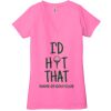 Ladies' Jersey Short-Sleeve Deep V-Neck T-Shirt Thumbnail