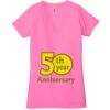 Ladies' Jersey Short-Sleeve Deep V-Neck T-Shirt Thumbnail