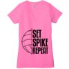 Ladies' Jersey Short-Sleeve Deep V-Neck T-Shirt Thumbnail