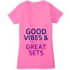 Ladies' Jersey Short-Sleeve Deep V-Neck T-Shirt Thumbnail
