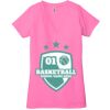 Ladies' Jersey Short-Sleeve Deep V-Neck T-Shirt Thumbnail