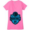 Ladies' Jersey Short-Sleeve Deep V-Neck T-Shirt Thumbnail