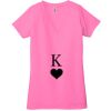 Ladies' Jersey Short-Sleeve Deep V-Neck T-Shirt Thumbnail